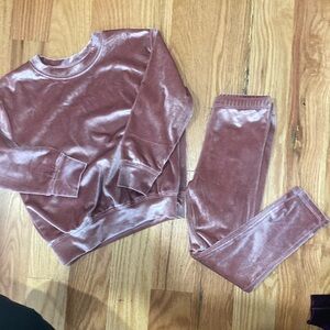 Pink Chicken Velvet Sweatshirt and Pants Set - Size 6